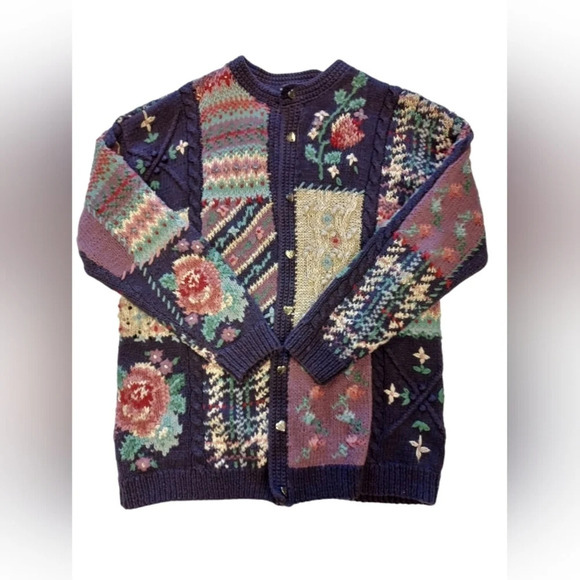 Expert Collection Knit LS Purple Pink Cardigan Size Small - Picture 7 of 12